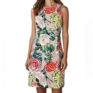 NWT ADRIANNA PAPELL Sleeveless Floral Printed Lined Zip Back Sheath Dress Size 8
